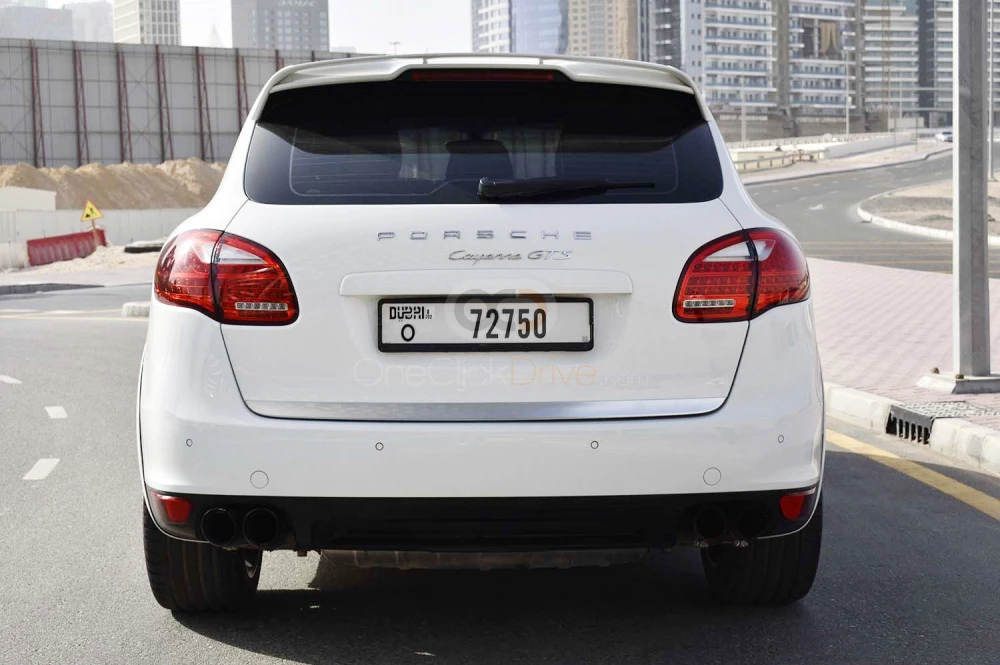 White Porsche Cayenne GTS 2015 for rent in Dubai 7
